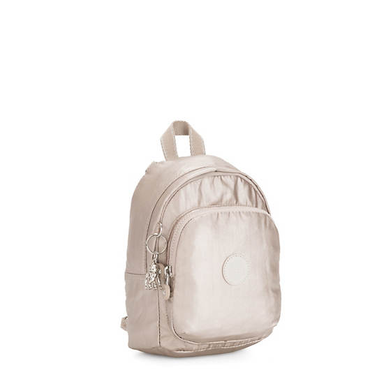 Kipling Delia Compact Metallic Convertible Hátizsák Bézs | HU 1558MQ